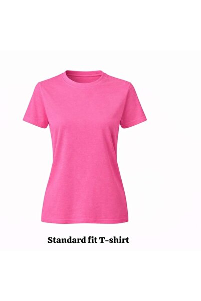 Miss Poem Women's Pink Basic Cotton T-Shirt