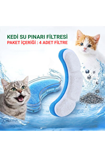 MultiZone Kedi Su Pınarı Çeşmesi Şelalesi Filtresi Aktif Karbonlu 4 Adet Kedi...
