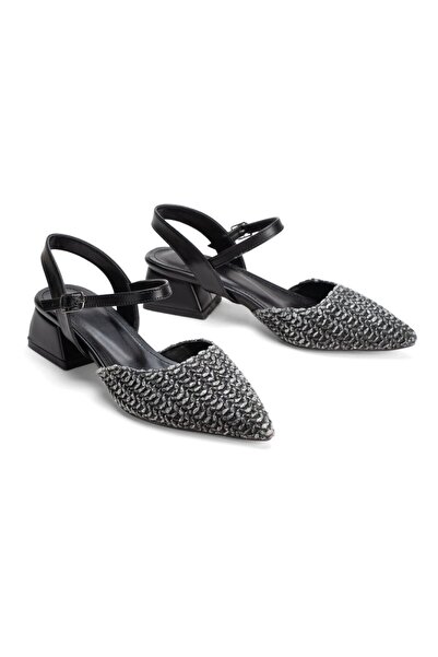 FİNTAS Ayağınıza Gelen Moda Short-Heeled Women's Shoes Straw Material