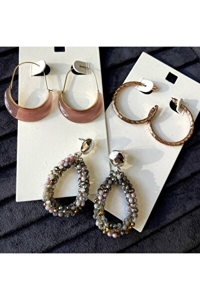 Luxiva 3 Pairs of Ring Trend Advantageous Package Women's Earrings