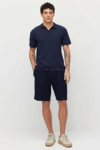 PAULMARK Men's Textured Pocket Detail Waist Tie-Detail Shorts