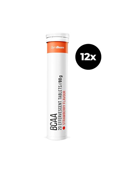 GymBeam BCAA efervescent, 12 x 20 comprimate, căpșuni
