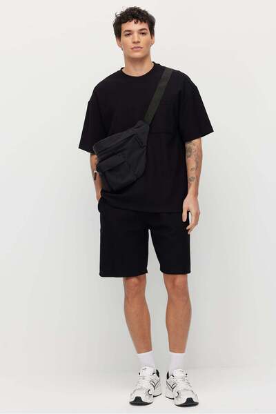 PAULMARK Men's Textured Pocket Detail Waist Tie-Detail Shorts