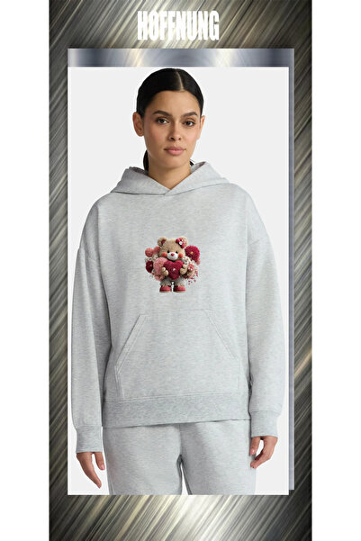 HOFFNUNG هودي غير رسمي مريح ذو ياقة قطن لون للجنسين من مطبوع بغطاء رأس Lu بتص...