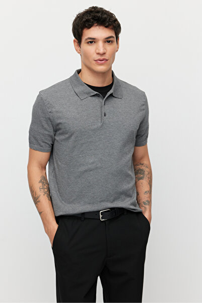 PAULMARK Ανδρικό πλεκτό μπλουζάκι με λαιμόκοψη πόλο