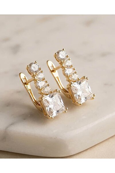 Portakal Esintisi Shaya Baget Zircon Stone Steel Xuping Earrings