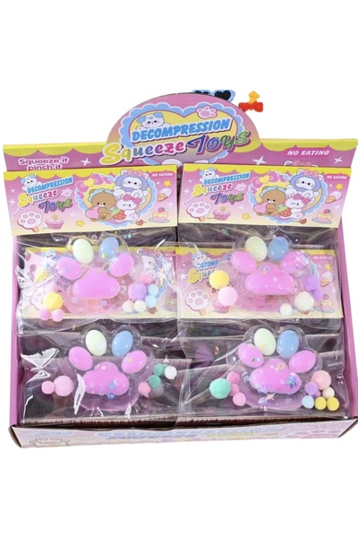 PacFullTech Jucării Antistres Squishy pentru Copii Senzoriala, Roz + Pompoane...