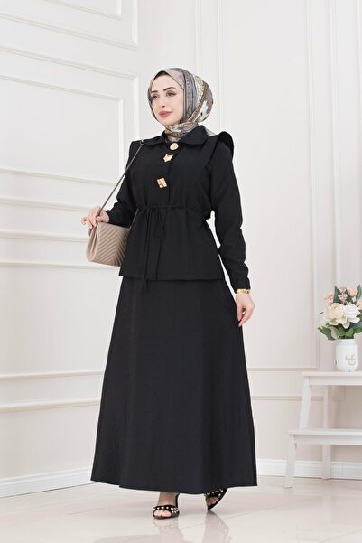 Sevitli Royal Skirted Double Bella Set - Black