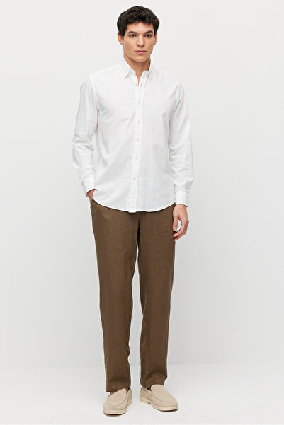 PAULMARK Men's Linen Look with Elastic Waistband Jogger Pants