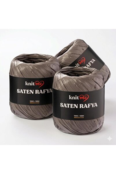 knitme 3 Pack Satin Raffia Rope Brown 100 Gr 125 Mt