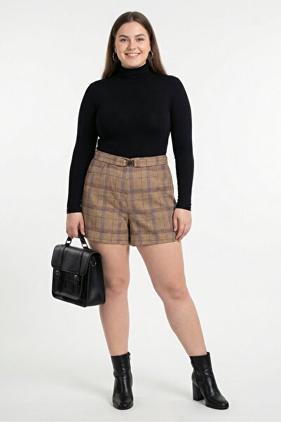 Maje Women Checkered Basic Shorts, Multicolor