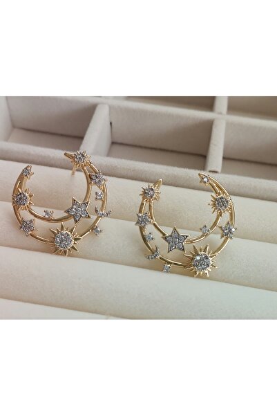 asyabutikcaddebostan Kadın minimal Taşlı gold kupe