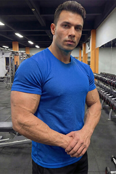 Veleno Men's Blue Sports T-Shirt Quick-Drying Breathable, Sweat-Wicking Fabric