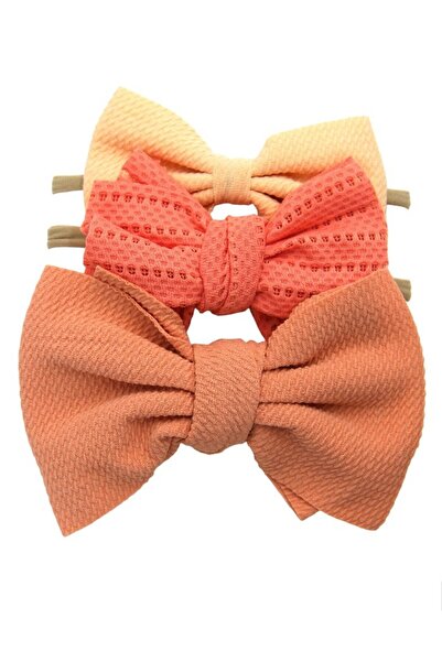 Bambimici - Dana Assorted Ribbon Bow Headband for Babies - Orange, Pomelo Pin...