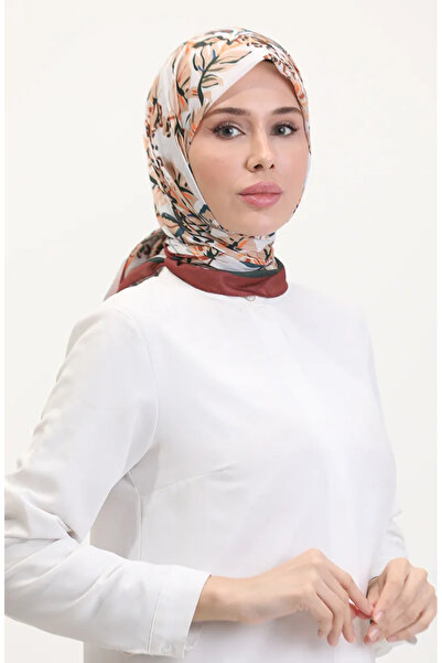 sefamerve Patterned soft scarf 70245-13 brick brown