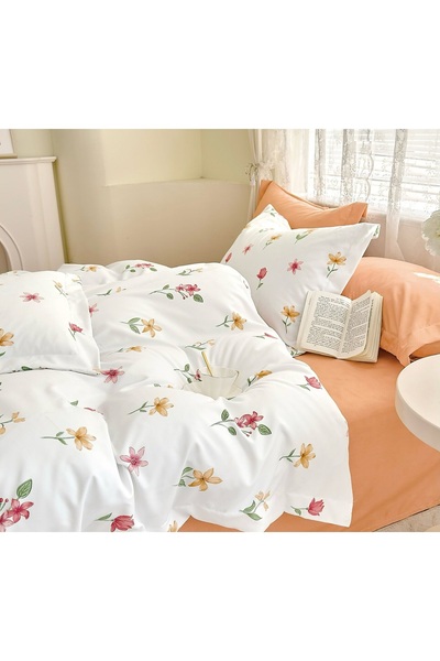 CHIRASO LUX Fine Cotton Bed Linen Set 6 Pieces Double Bed 180x200 Stretchy Sh...