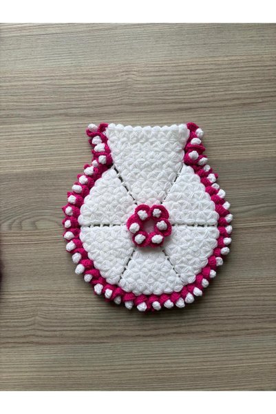 WIB TASARIM Hand-Knitted Pink 3-Piece Washcloth Set