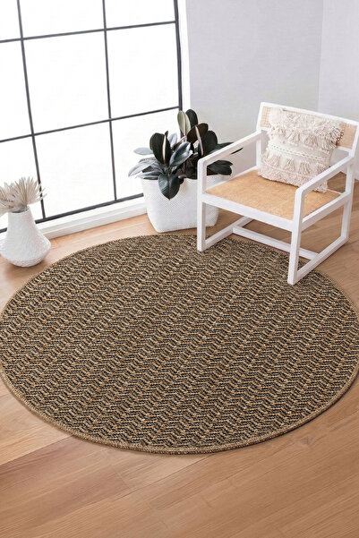 SOFT HOME Τζουτένιο χαλί στρογγυλής κοπής, μποέμ στυλ