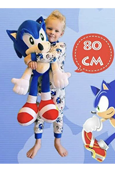 Empressco Sonic Peluş Oyuncak 80 Cm Dev Boy En Büyük Boy Hediyelik Uyku Arkadaşı