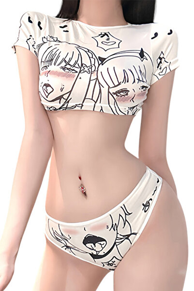 EFAYN.RO Sexy lingerie, 2-piece set, very short top and classic cutout pantie...