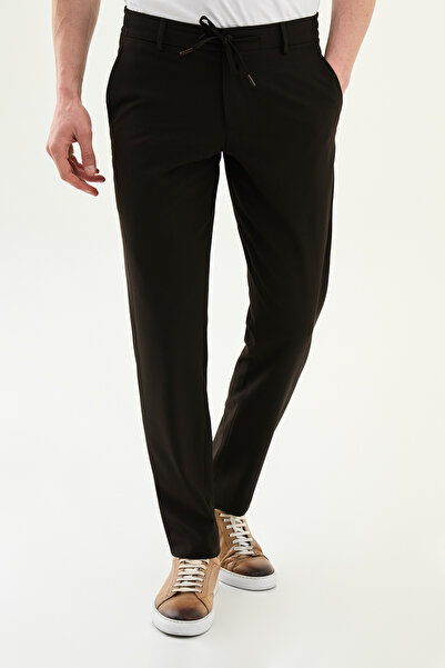 Mcr Patterned Slim Fit Men's Trousers with Elastic Waistband and Drawstring B...