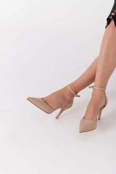 golden heel Nude Skin Stiletto Pointed Toe Women's Heeled Shoes 2180