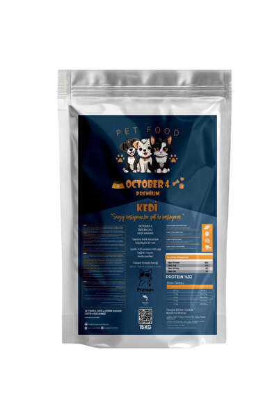 october4 Premium Yüksek Proteinli Somonlu Kedi Maması