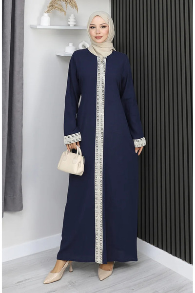 sefamerve Şile Bezi Dress 3840-02 Navy Blue