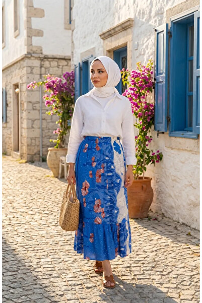 sefamerve viscoză Fusta cu volane din material textil cu talie elastică 2012Ü...