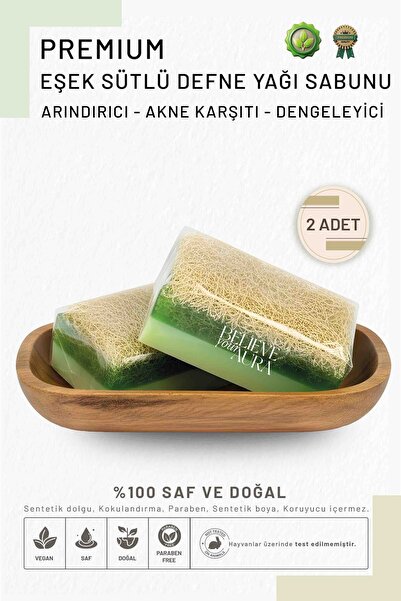 Believe Your Aura Donkey Milk Laurel Oil Soap - Natural Pumpkin Fiber Anti-Ac...