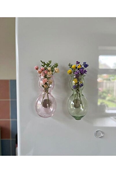 nazarboncuğu Cam Vazo Magnet 2li Renkli El Yapımı