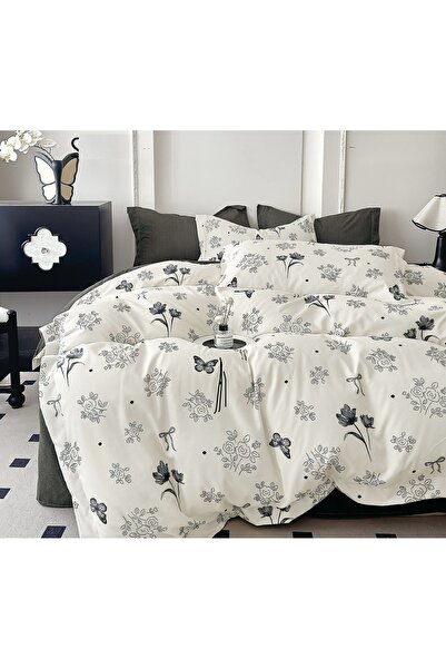 CHIRASO LUX Fine Cotton Bed Linen Set 6 Pieces Double Bed 180x200 Stretchy Sh...