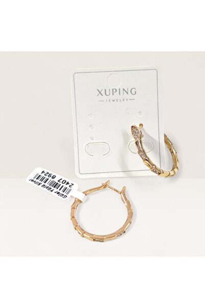 Güler Yüzlü Silver Xuping 20 mm Snake Hoop Earrings Rose