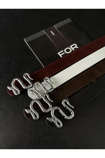 Fiori Women's Trouser Belt, Jacket Belt, Dress Belt, Shirt Belt with Snake Bu...