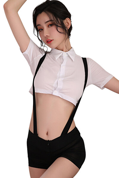 EFAYN.RO Sexy lingerie, 2-piece set, shorts, mini shirt, universal size, blac...