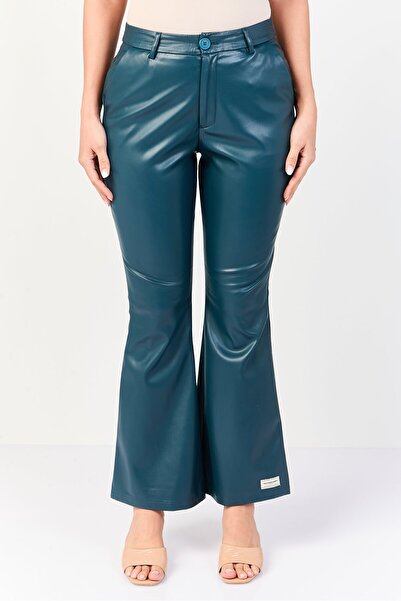 The Giving Movement Women Regular Fit Solid Flare Leg Pants, Sage Green