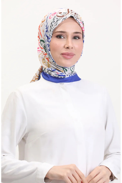 sefamerve Patterned Soft Scarf 70243-08 Cobalt Candy Pink