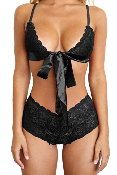 EFAYN.RO Set lenjerie sexy 2 piese, sutien si chilot cu decupaj brazilian, ne...