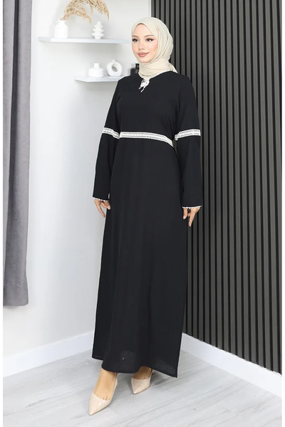 sefamerve Şile Cloth Dress 3939-01 Black