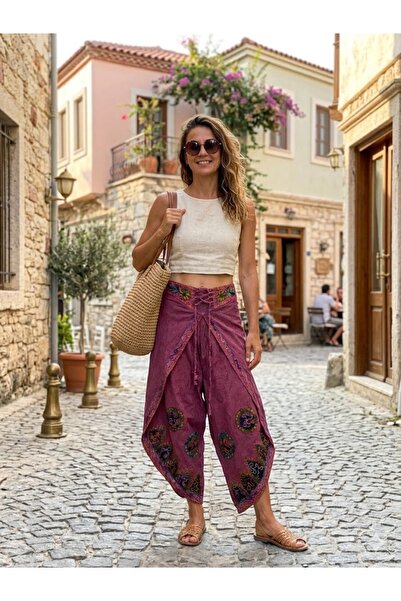 AYASOFYA OTANTIK Women's Indian Ethnic Embroidered Covered Shalwar Trousers