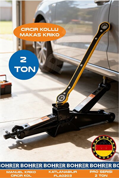 BÖHRER 2 TON KATLANABİLİR CIRCIR KOLLU MAKAS KRİKO