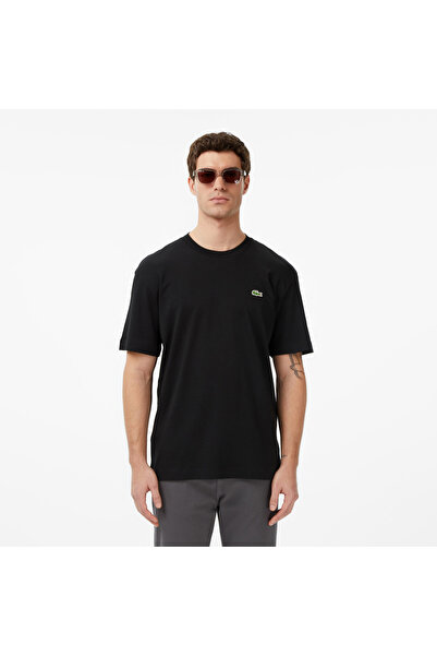 Lacoste Unisex Relaxed Fit Bisiklet Yaka Organik Pamuk Siyah T-Shirt