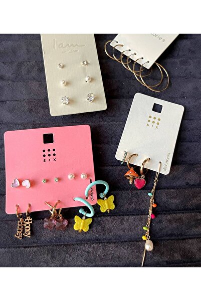 Luxiva 12 Pairs of Minimal Colorful Earrings Advantageous Package