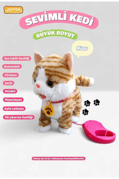 Empressco Büyük Boy Müzikli Yürüyen Miyavlayan Yalayan Başını Sallayan Ses Ta...