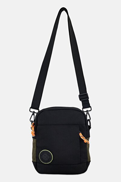 XTI Men Brand Logo Cross Body Bag, Black