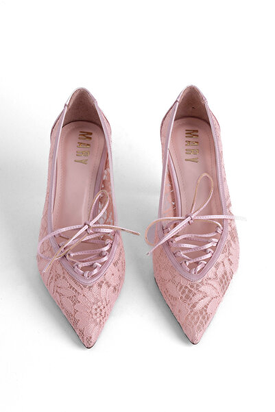 MARY Evening Dress Shoes Heeled Shoes Lace Heeled Engagement Shoes Stiletto S...