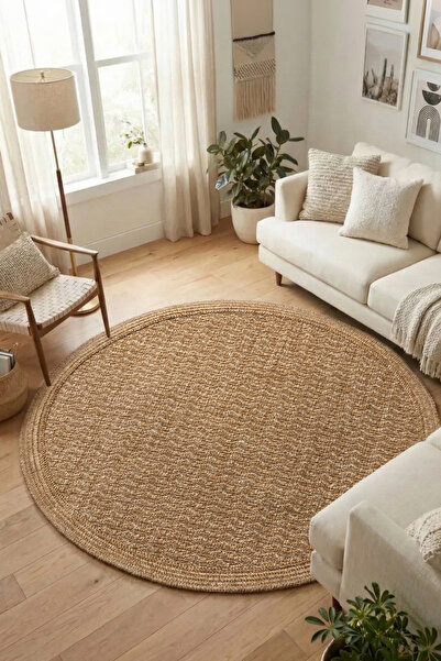 SOFT HOME Ютен кръгъл килим с кантове, бохемски килим