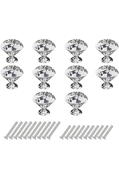I Beam Crystal Knobs,10PCS 30mm Glass Drawer Knobs