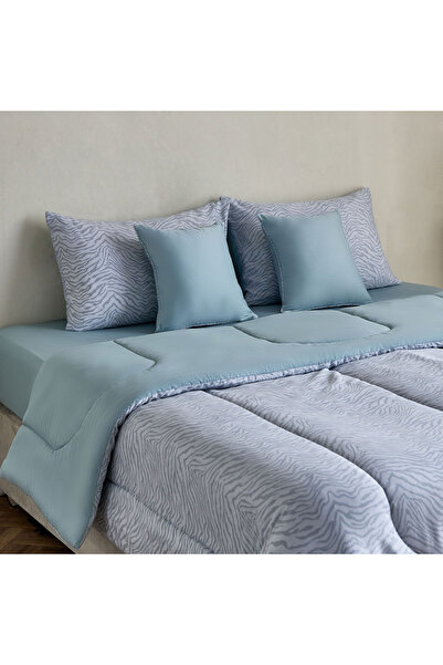 Home Box Houston Zenvy 5-Piece Printed Cotton King Comforter Set - 220x240 cm