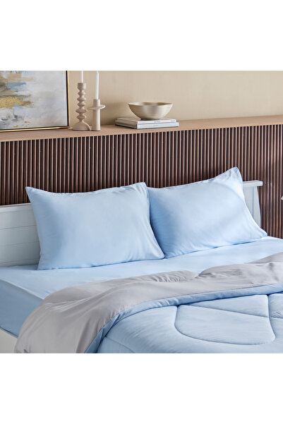 Home Box Derby 3-Piece Reversible Microfiber Super King Comforter Set - 240x2...